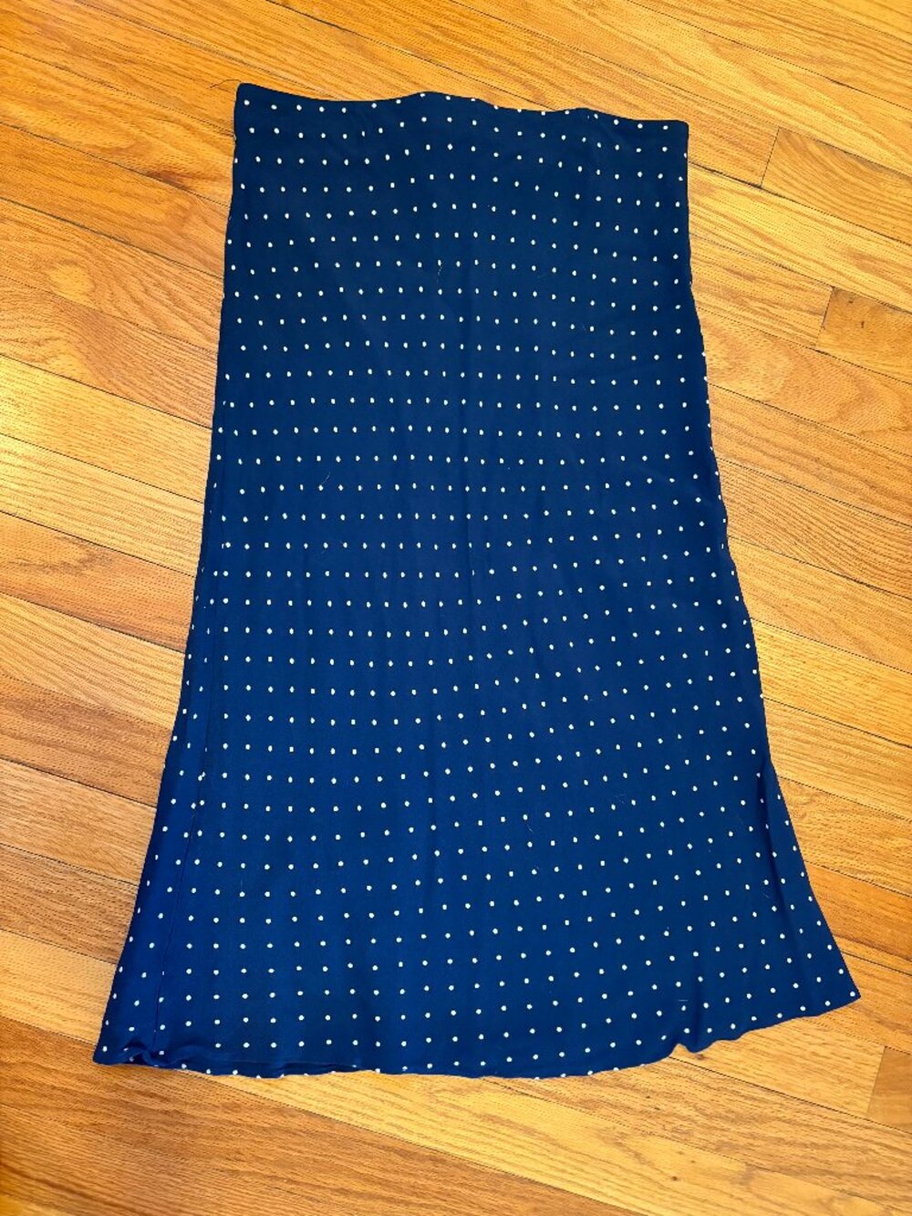 Madewell Women's Polka Dot Midi Skirt Navy Blue